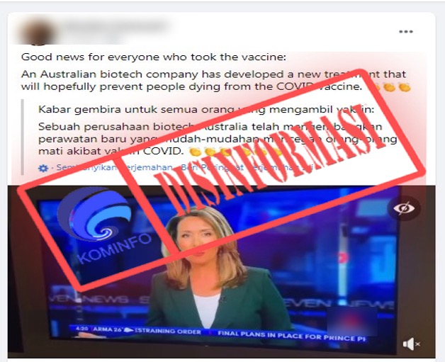 kominfo cekhoaks stophoaks perusahan biotech australia kembangkan obat cegah mati karena vaksin covid 0